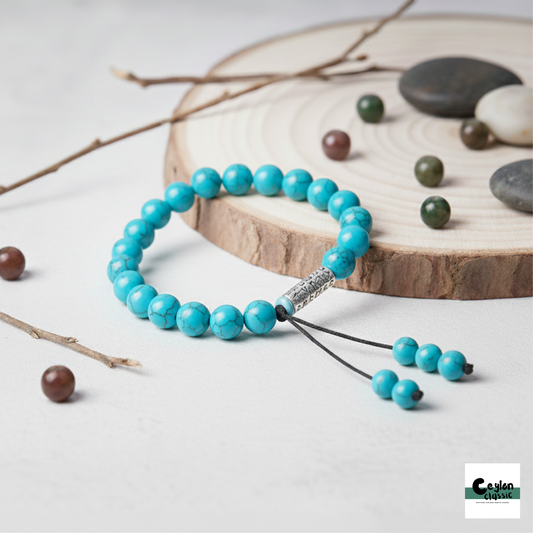 Earth Traveler Synthetic Turquoise Charm Bracelet - Vibrant Style & Serenity