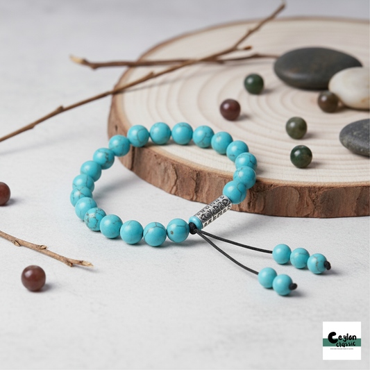 Earth Traveler Blue Turquoise Charm Bracelet - Protection & Good Fortune
