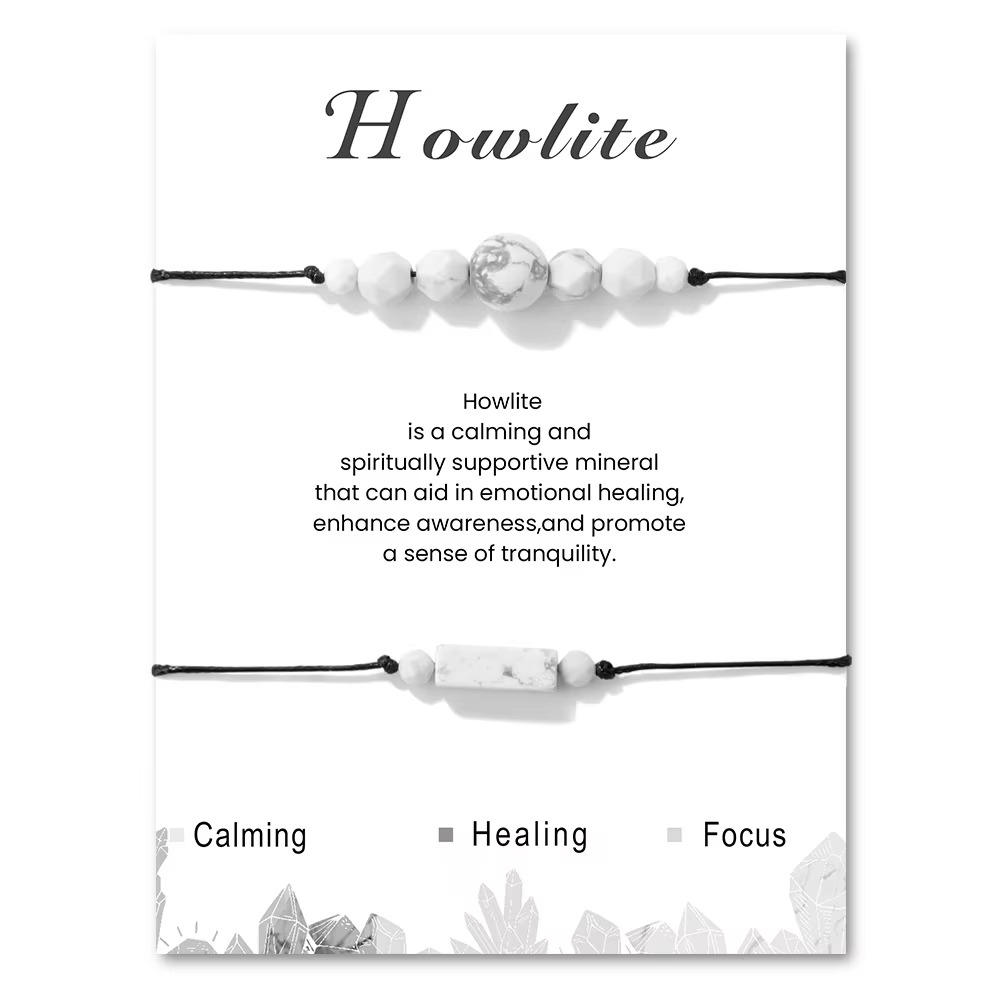 Duo Intention Howlite Braided Bracelet - Calm & Patience