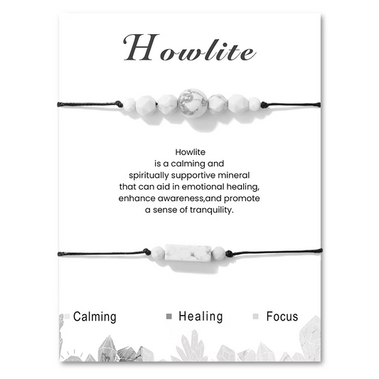 Duo Intention Howlite Braided Bracelet - Calm & Patience
