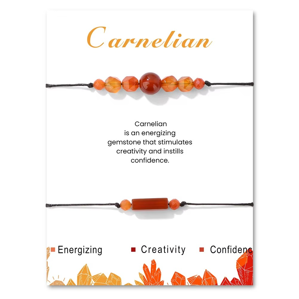 Duo Intention Carnelian Braided Bracelet - Vitality & Confidence