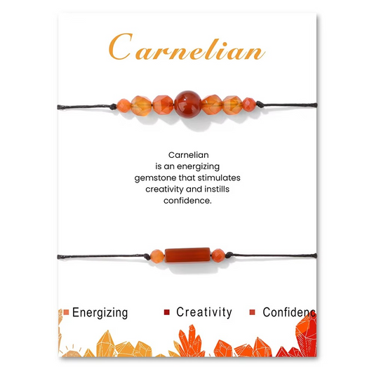 Duo Intention Carnelian Braided Bracelet - Vitality & Confidence