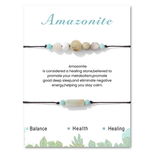 Duo Intention Amazonite Braided Bracelet - Balance & Calm
