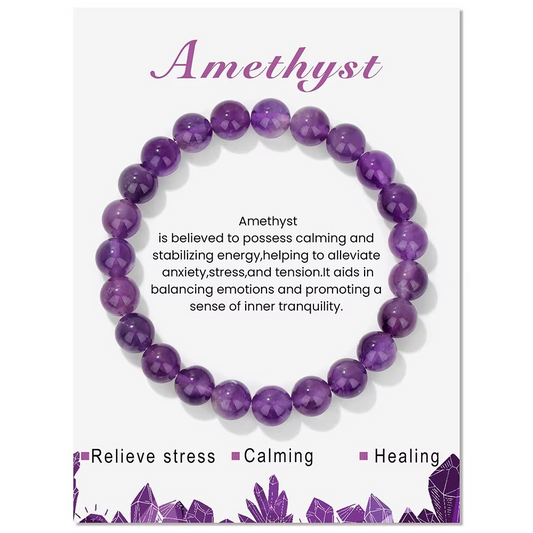 Classic 8mm Amethyst Bracelet - Tranquility & Clarity